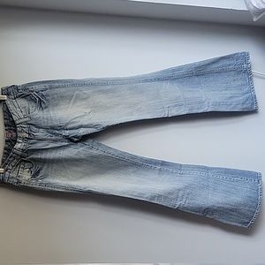 7 for all mankind  29x29.5 womans vintage flare blue faded jeans A pocket